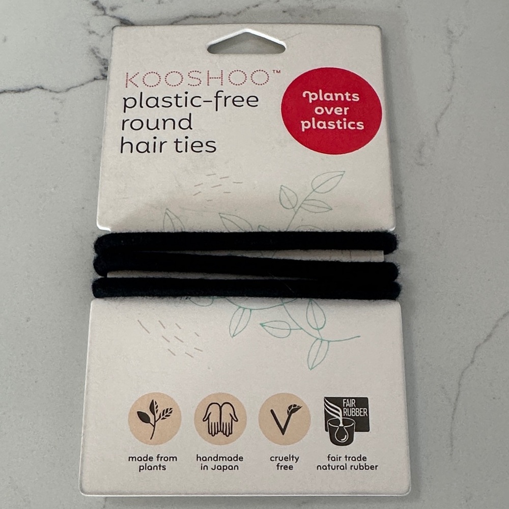 Black Plastic-Free Hair Ties